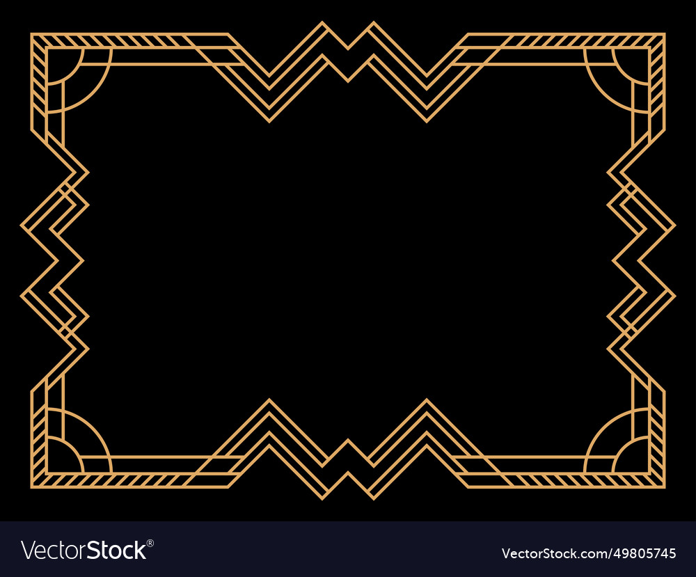 Art Deco Frame Vintage Linear Border Design Vector Image