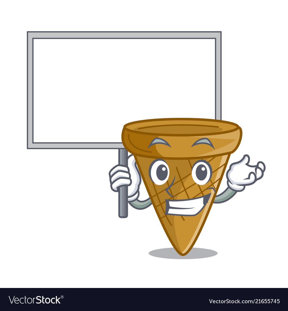 Bringen Sie Brett Wafer cone Charakter Cartoon Vector Image Bringen Sie Brett Wafer cone Charakter Cartoon