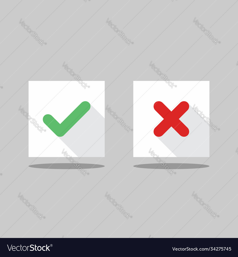 Check and wrong marks tick cross