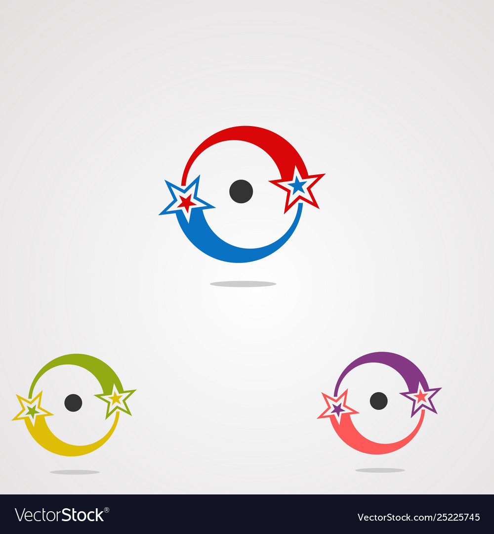 Circle logo icon element and template for company