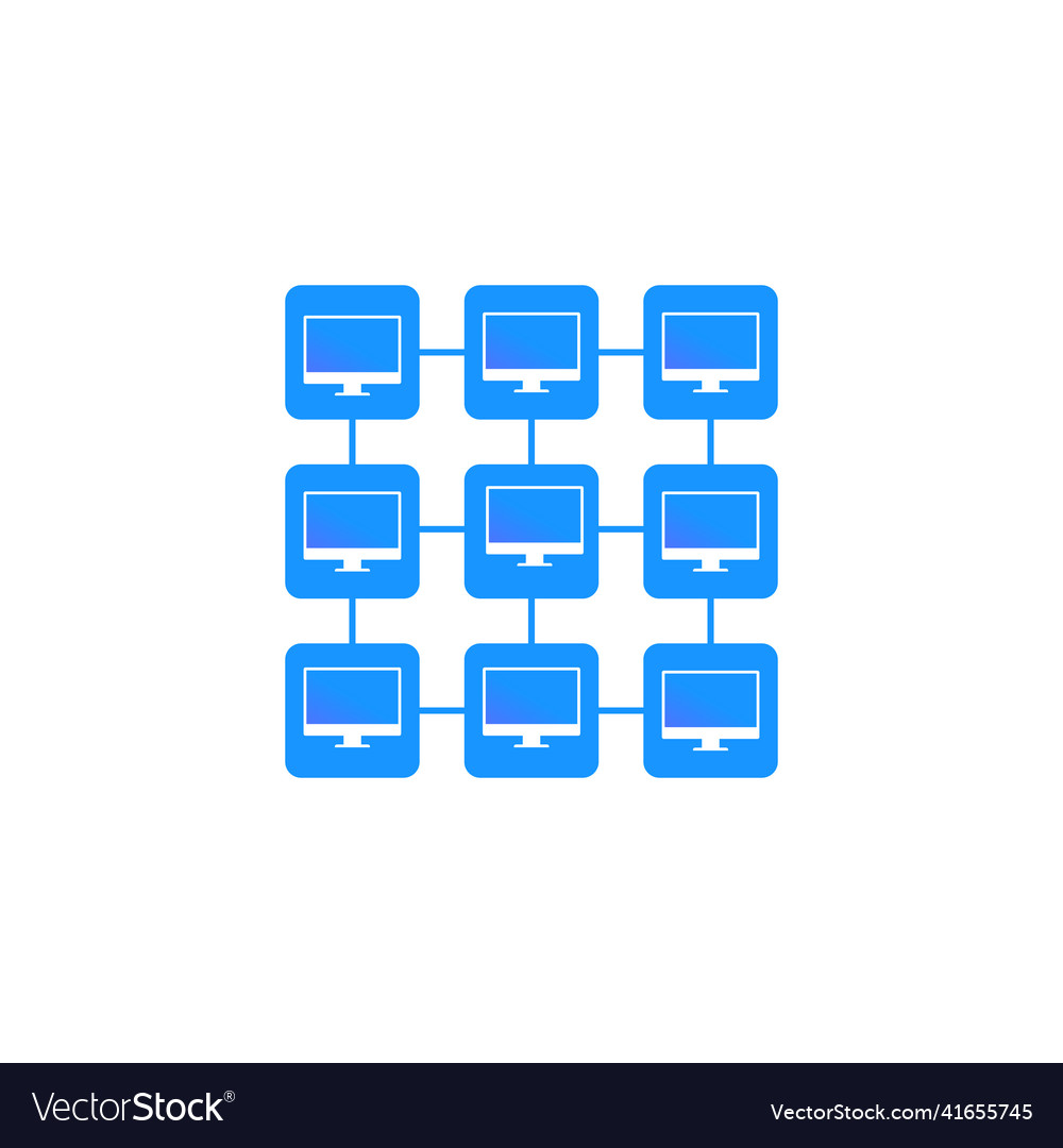 Computer interconnected design vector image Computer interconnected design