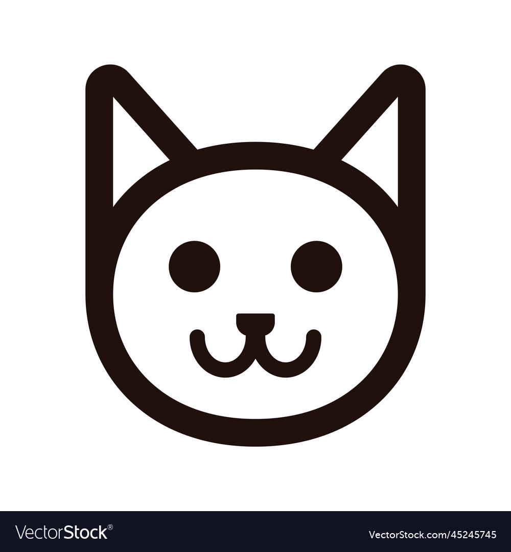 Cute cat icon or kitten Royalty Free Vector Image