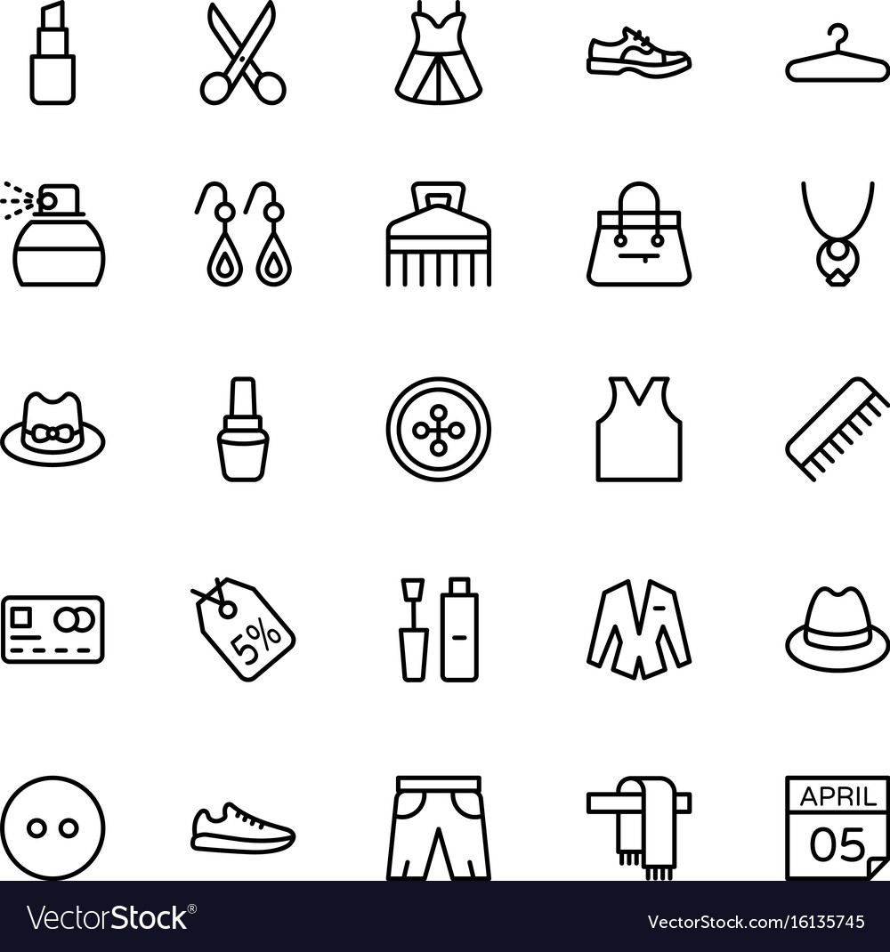 Fashion Line Icons - Apparel & Accessories