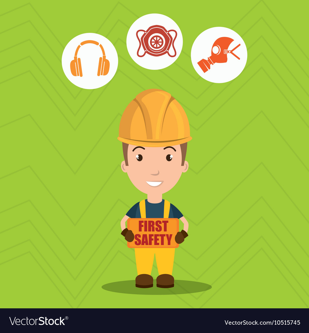 First safety worker icon Royalty Free Vector Image