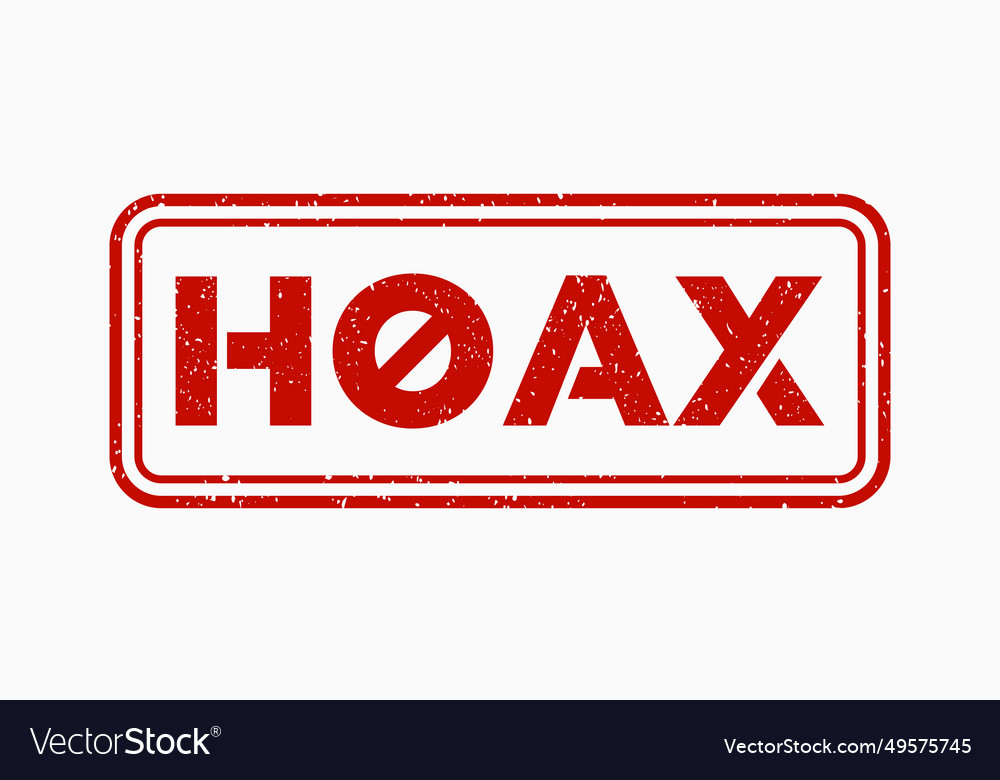 Hoax with square frame stamp in red color