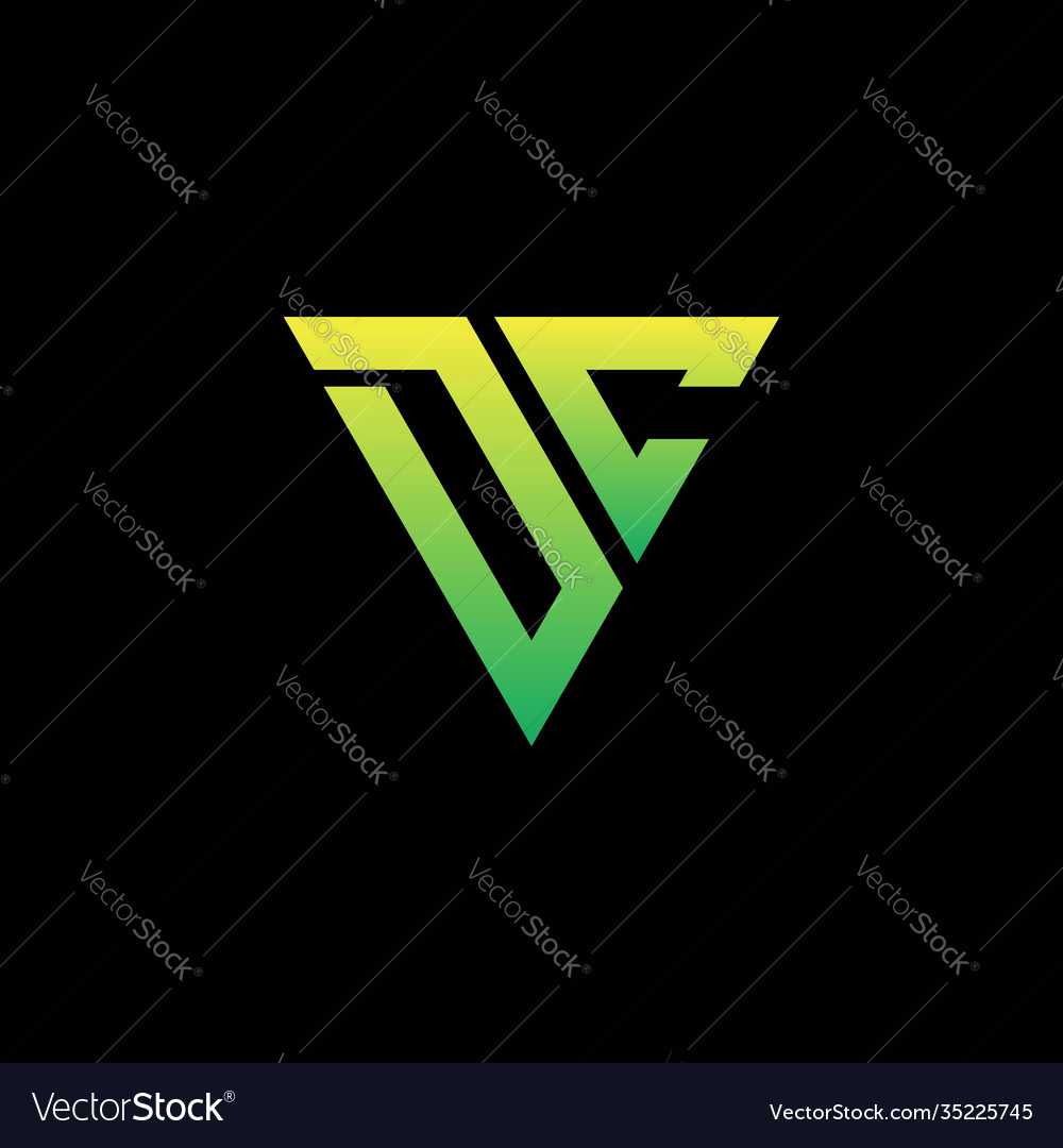 Initial triangle logo monogram with shape vector image Initial triangle logo monogram with shape