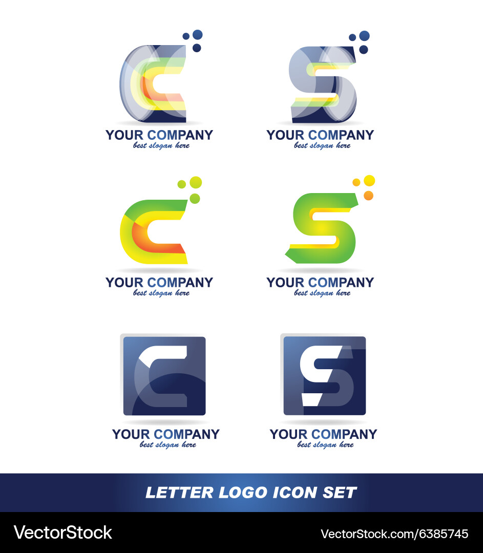 Letter c s logo icon set Royalty Free Vector Image