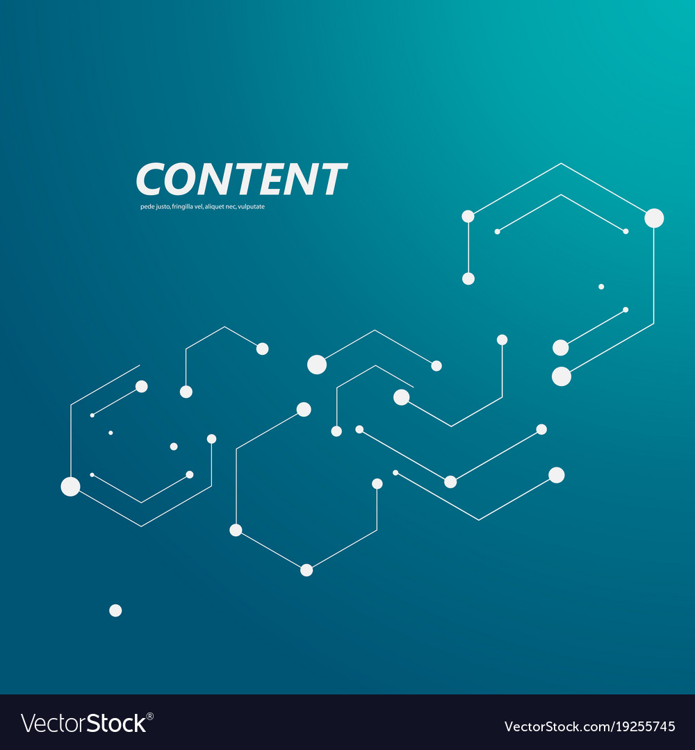 Line and dots connect geometric hexagon abstract