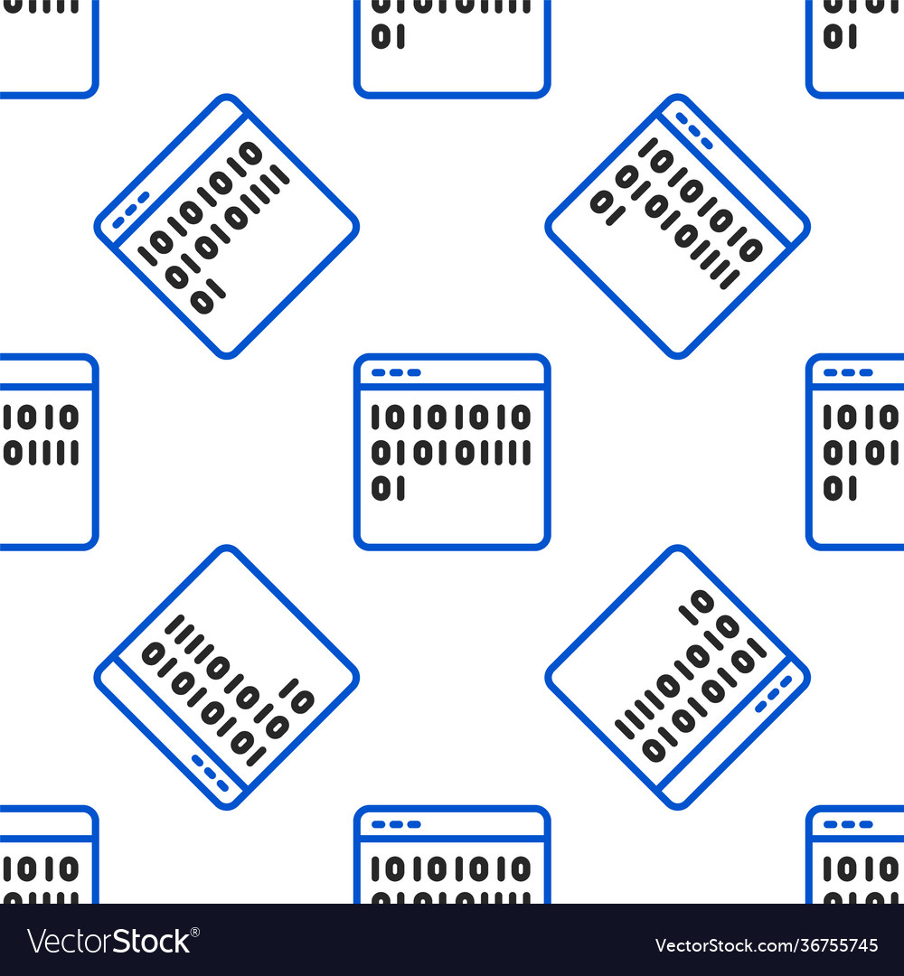 Linie binäre Code-Symbol isoliert nahtlose Muster Vector Image Linie binäre Code-Symbol isoliert nahtlose Muster