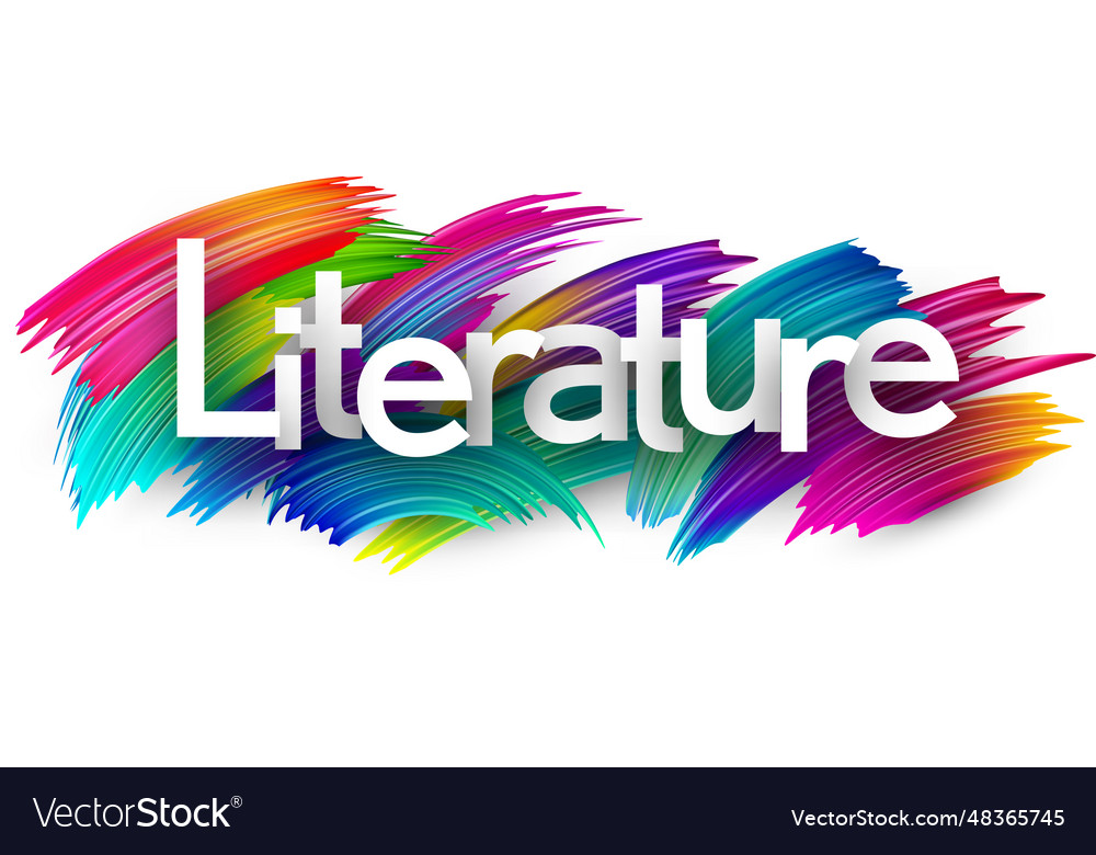 Literature paper word sign with colorful spectrum Vector Image