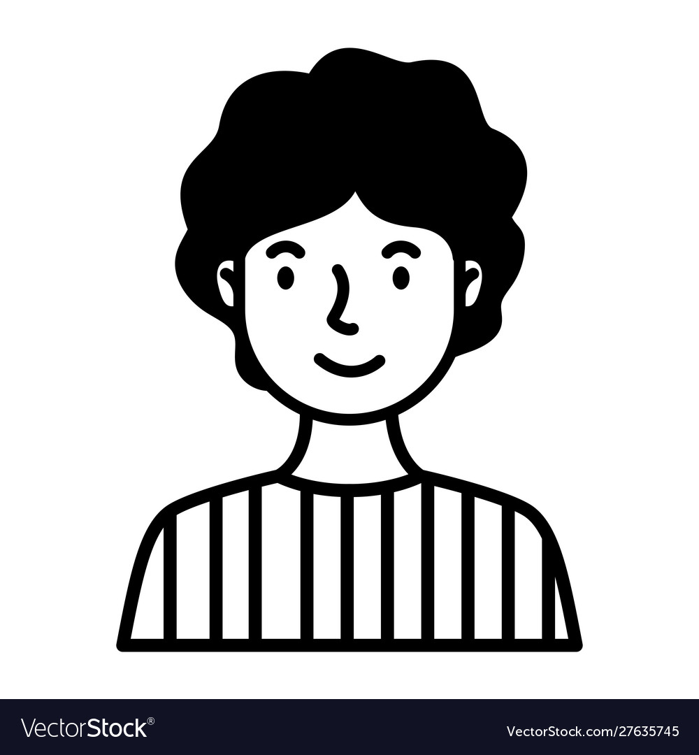 Man avatar character line style