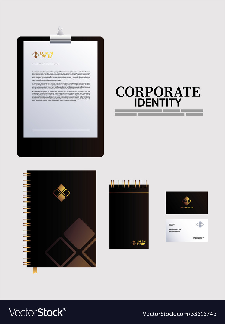 Notebook and business card elements identity