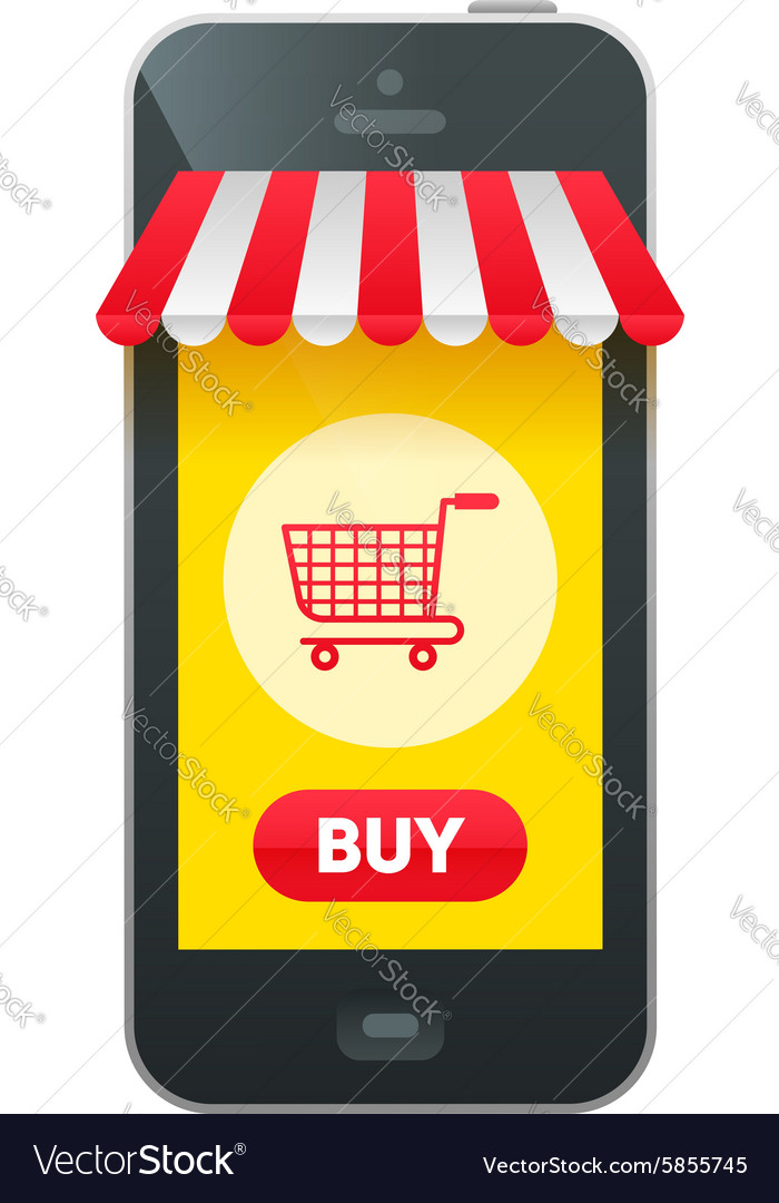 Online market in smartphone icon Royalty Free Vector Image