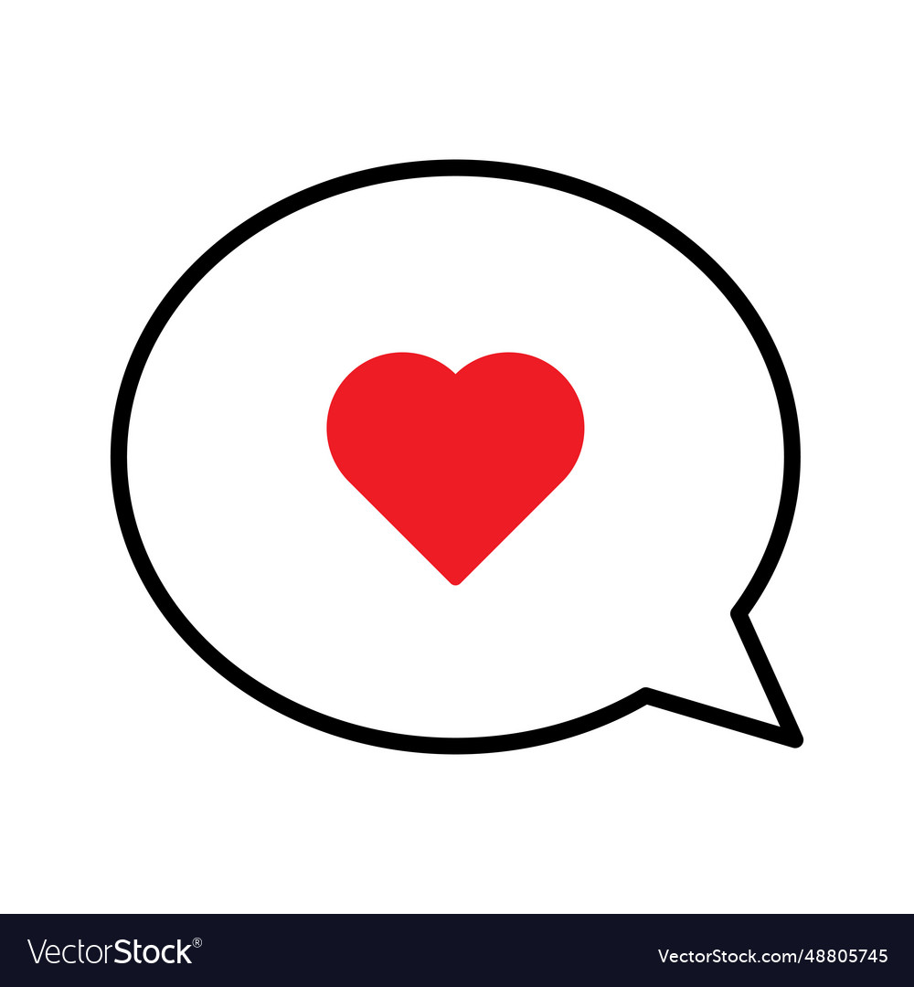 Red heart in speech bubble design can use for web