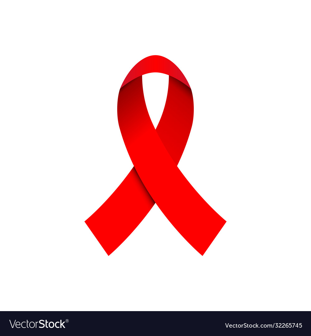 Red ribbon awareness Royalty Free Vector Image