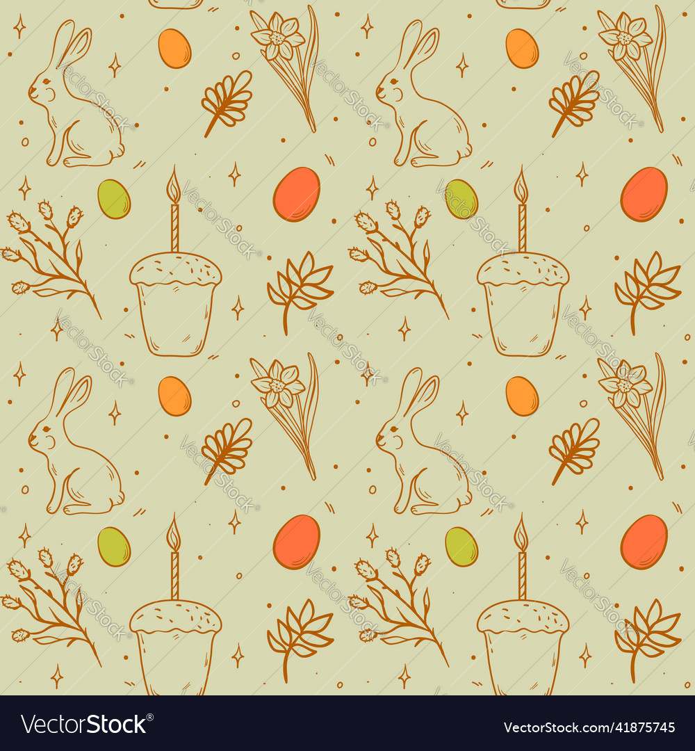 Seamless pattern with easter element vector image Seamless pattern with easter element