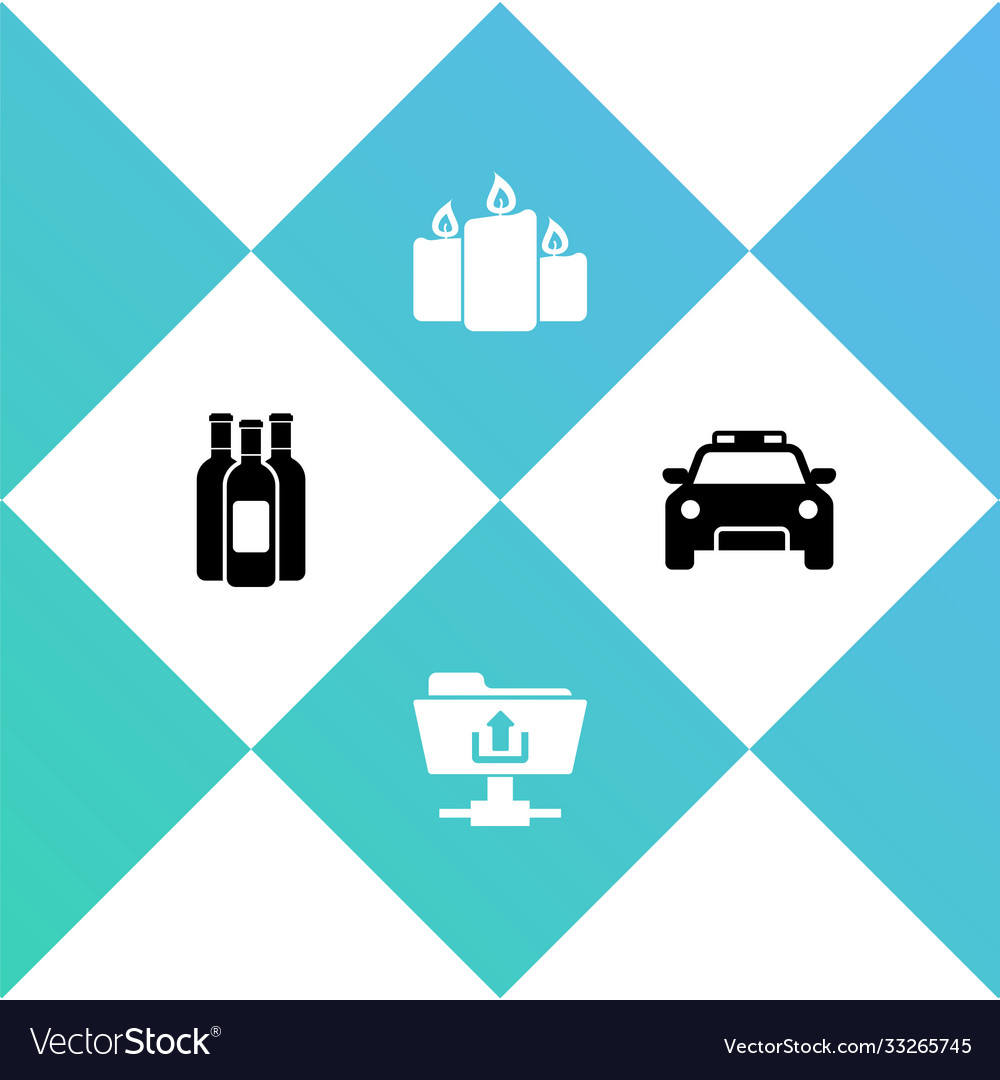 Set bottles wine ftp folder upload burning Vector Image Set bottles wine ftp folder upload burning