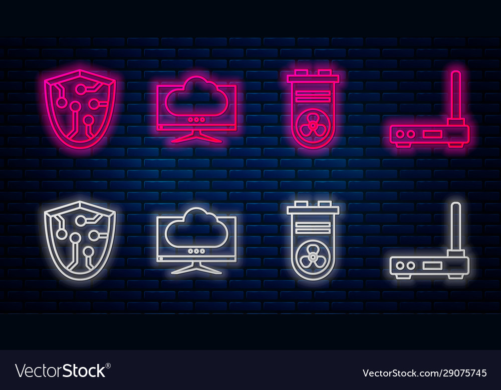 Set line computer monitor screen video graphic vector image Set line computer monitor screen video graphic
