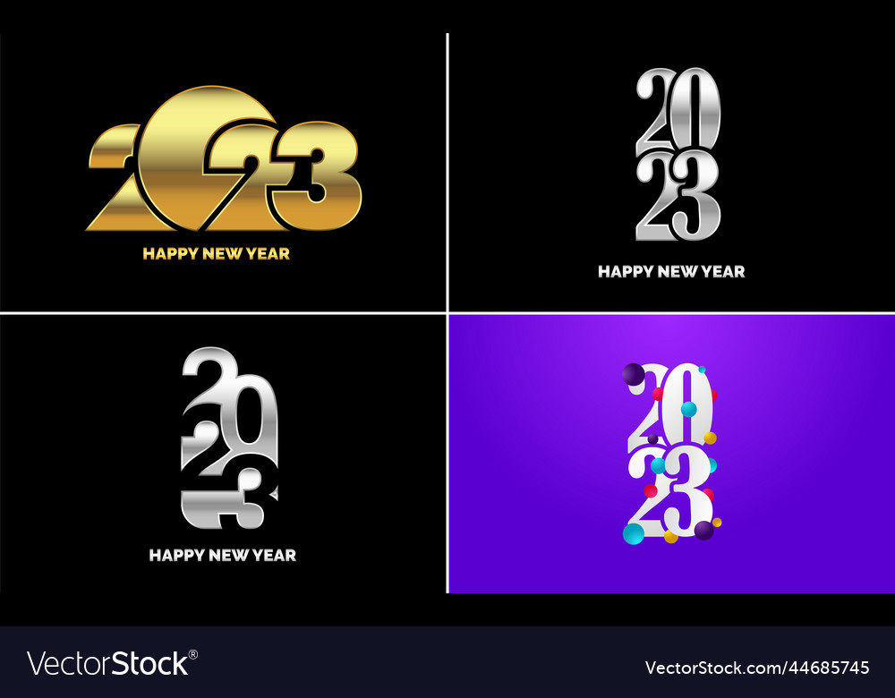 Set of logo design 2023 happy new year