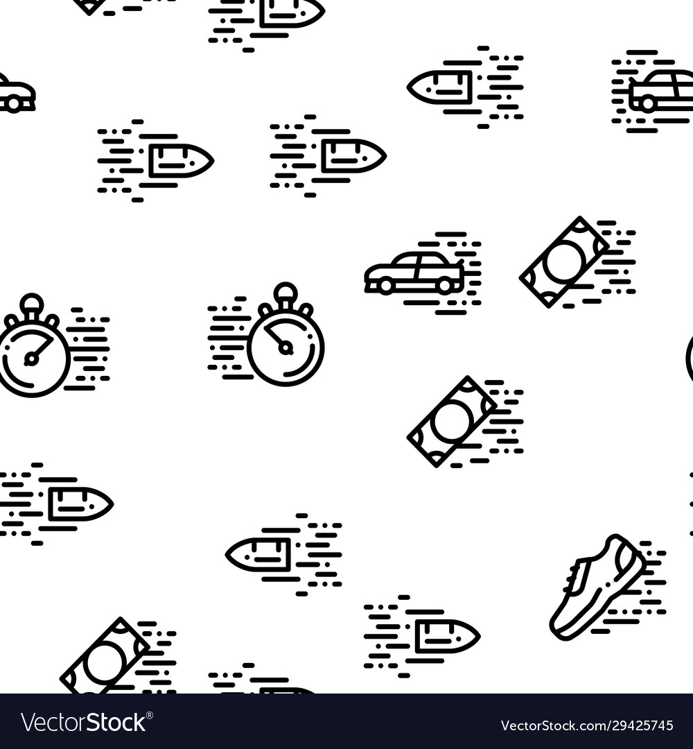 Speed fast motion seamless pattern vector image Speed fast motion seamless pattern