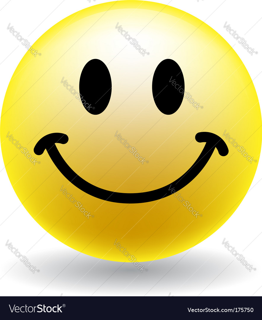 A happy smiley face button Royalty Free Vector Image