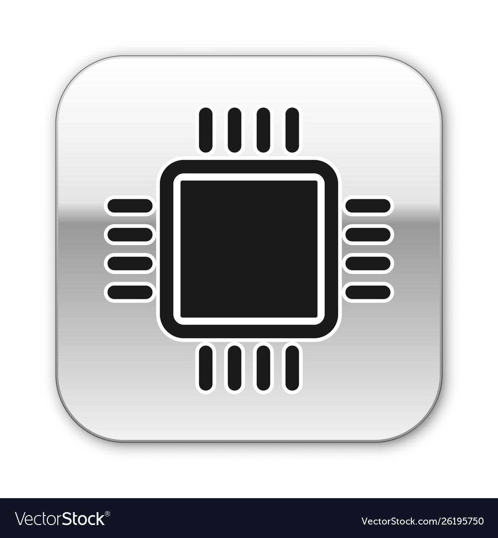 Schwarzer Computerprozessor mit Mikroschaltungen cpu vector image Schwarzer Computerprozessor mit Mikroschaltungen cpu