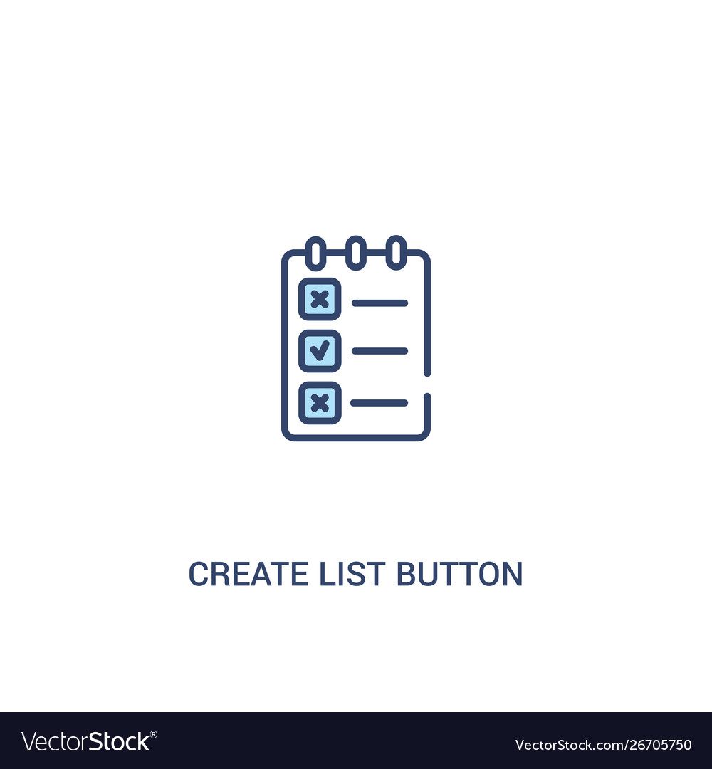 Create list button concept 2 colored icon simple