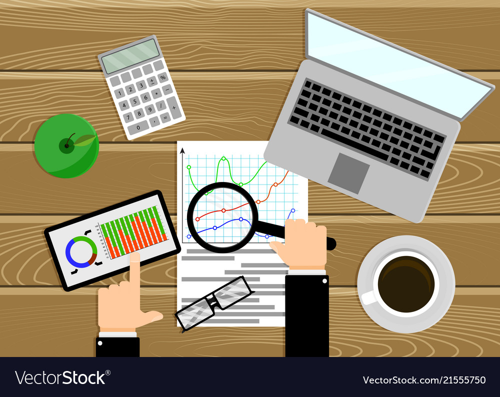 Data analysis overview of graphs statistics vector image Data analysis overview of graphs statistics
