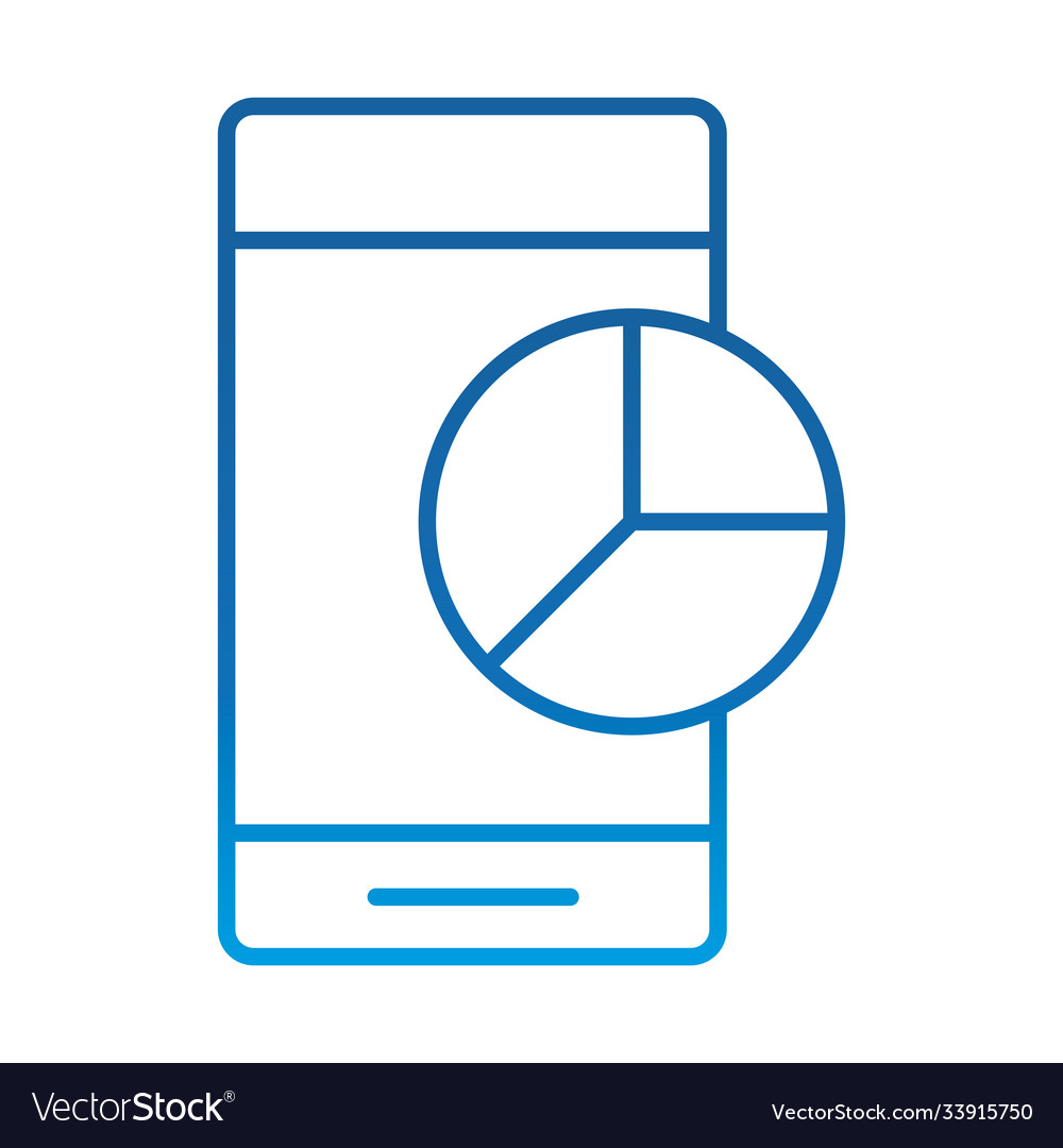 Data analysis smartphone pie chart report digital Vector Image Data analysis smartphone pie chart report digital