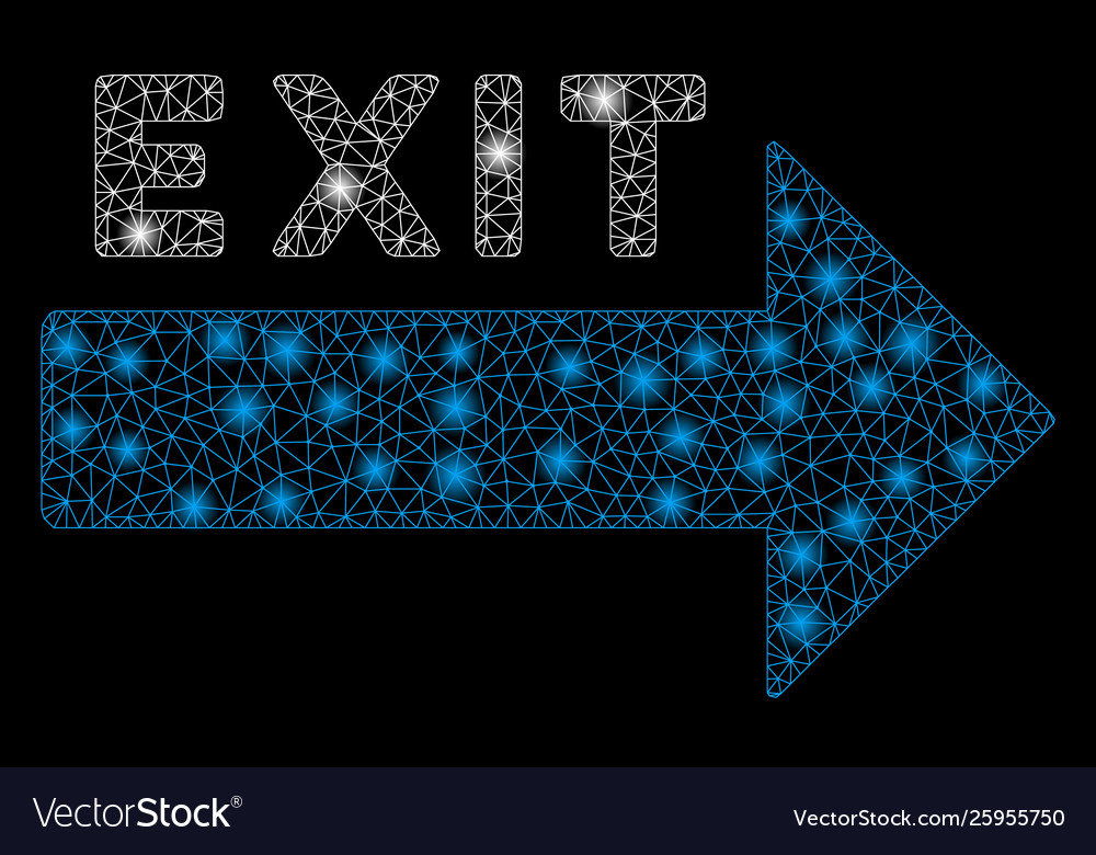 Flare mesh network exit arrow with spots Vector Image Flare mesh network exit arrow with spots