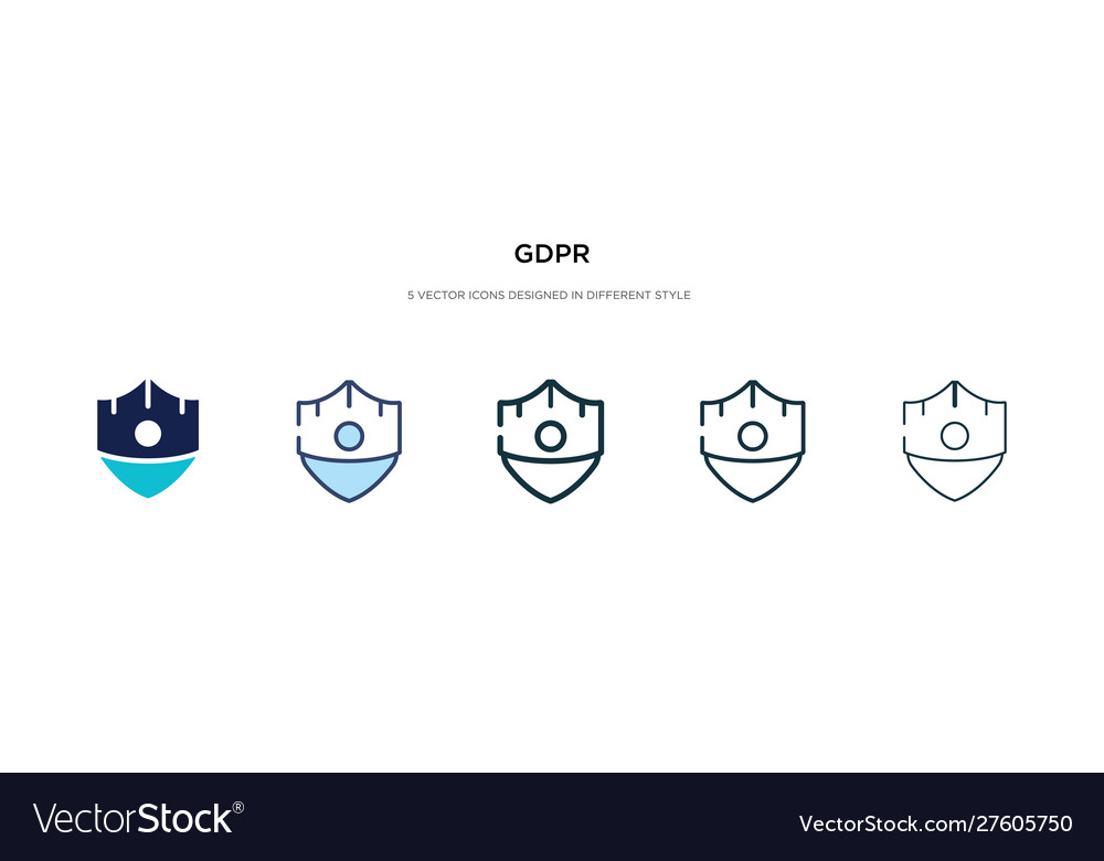 Gdpr icon in different style two colored vector image Gdpr icon in different style two colored