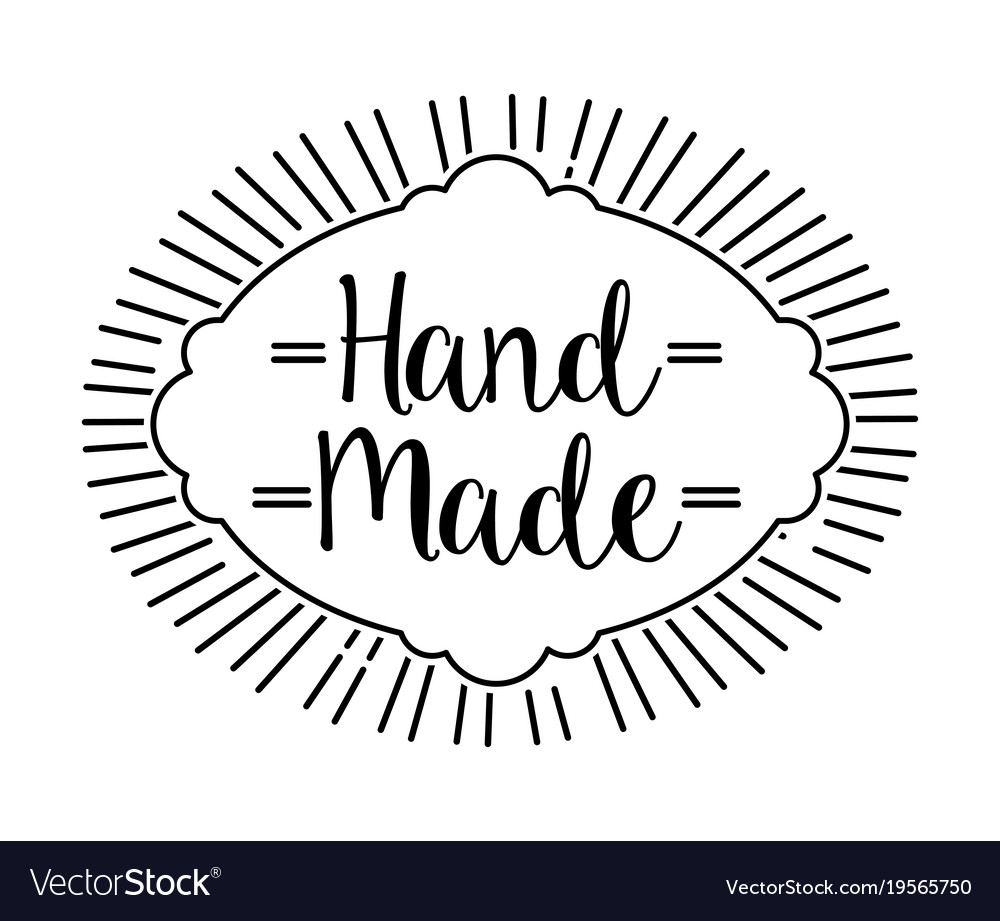 Hand made handwriting emblem image Royalty Free Vector Image