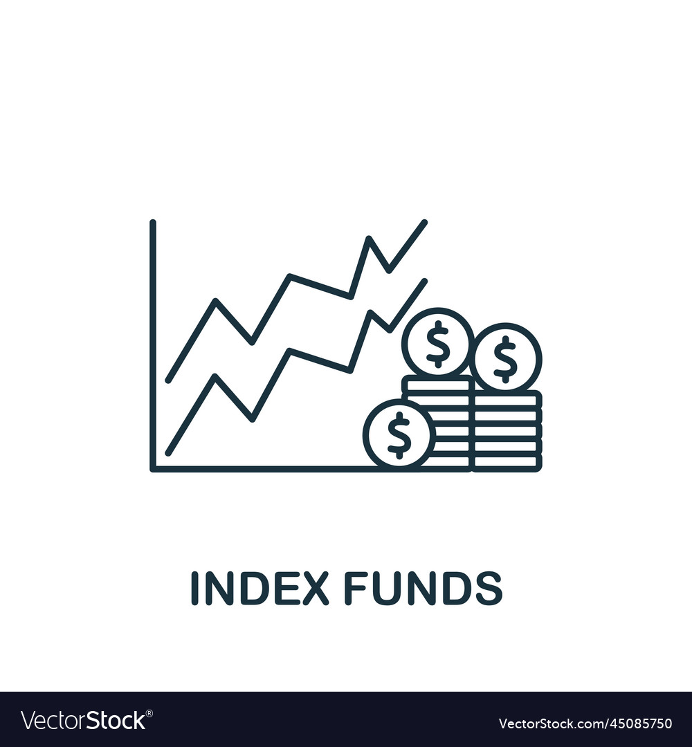 Index funds icon monochrome simple investments