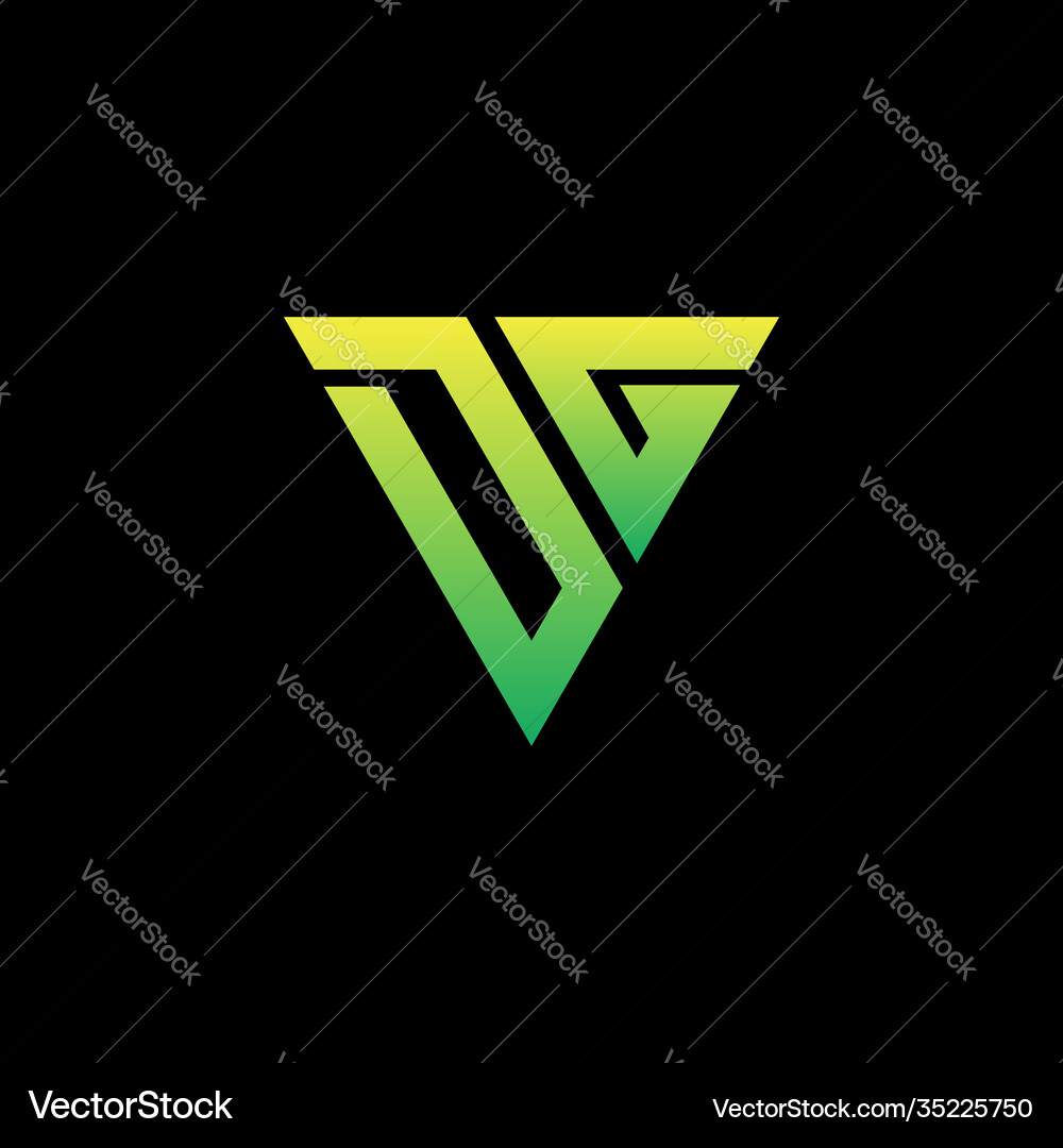 Initial triangle logo monogram with shape Vector Image