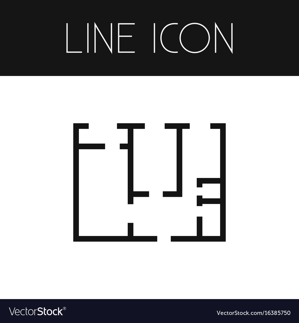 Isolated blueprint outline plan element