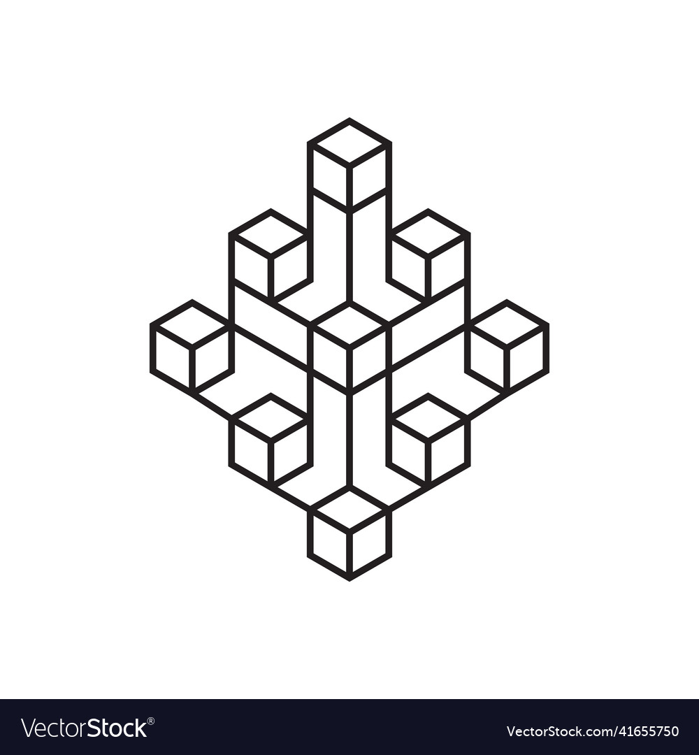 Line icon interconnected hexagonal design vector image Line icon interconnected hexagonal design