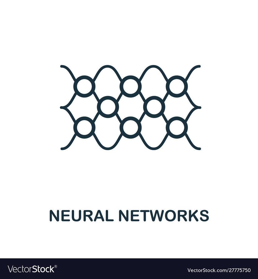 Neural networks icon outline style thin line