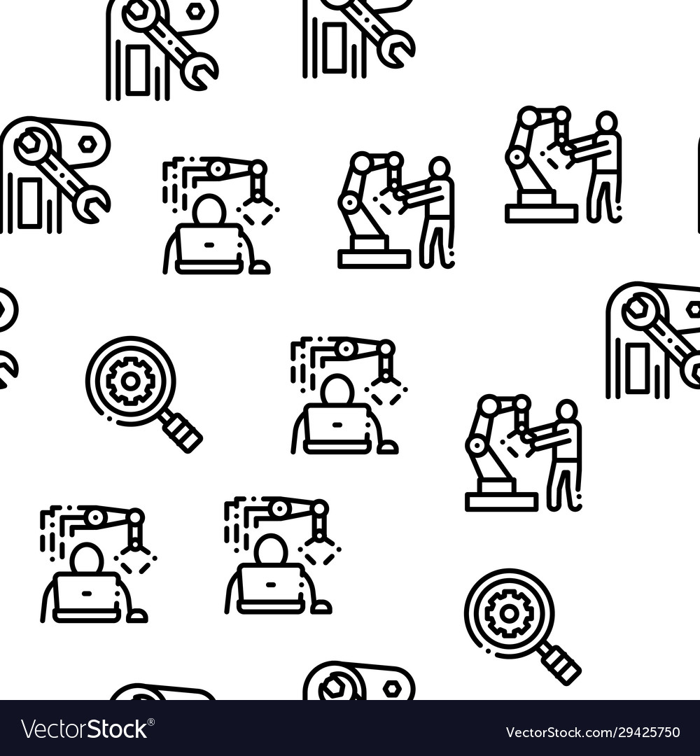 Robotics master seamless pattern vector image Robotics master seamless pattern