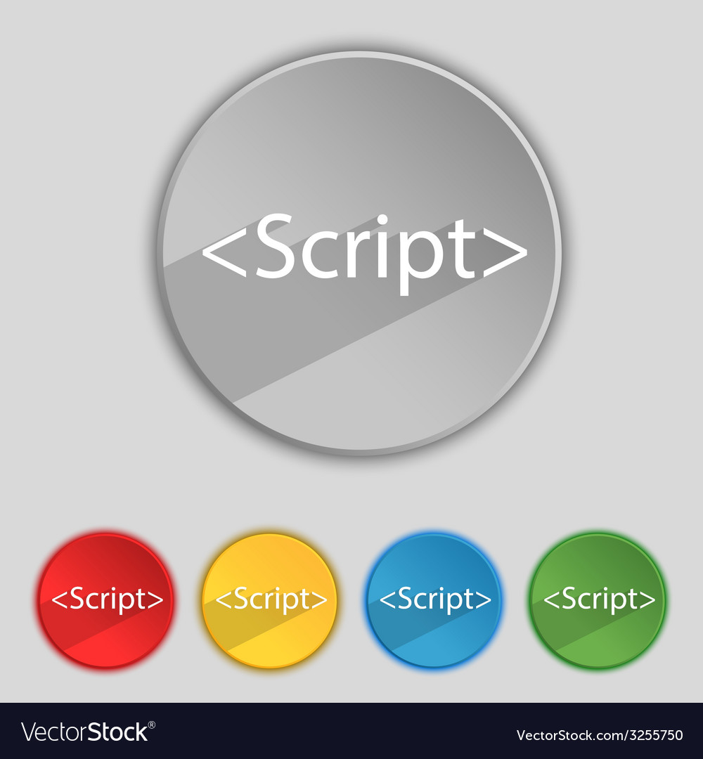 Script sign icon javascript code symbol set