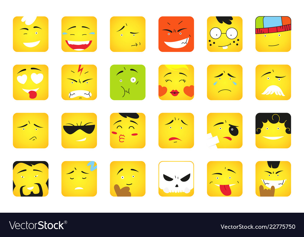 Smiles set. жёлтые лица эмоции. Crazy emote vector. значки эмоций в телеграмм. Set of cartoon smiles.