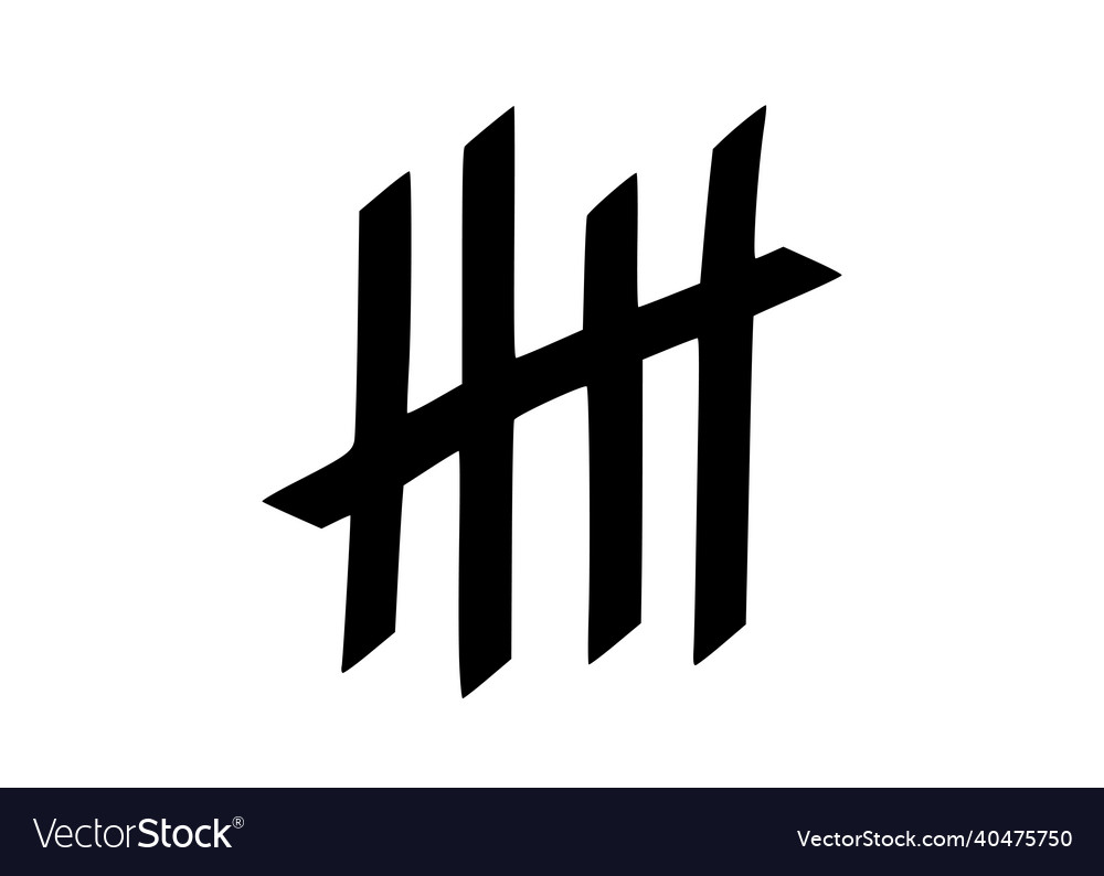 Tally marks to count days in prison vector image Tally marks to count days in prison