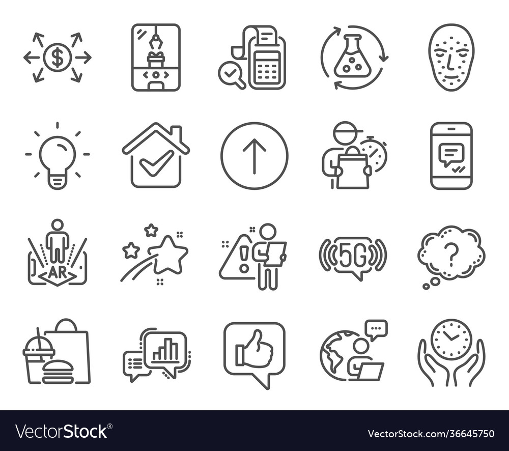 Technology icons set included icon as message