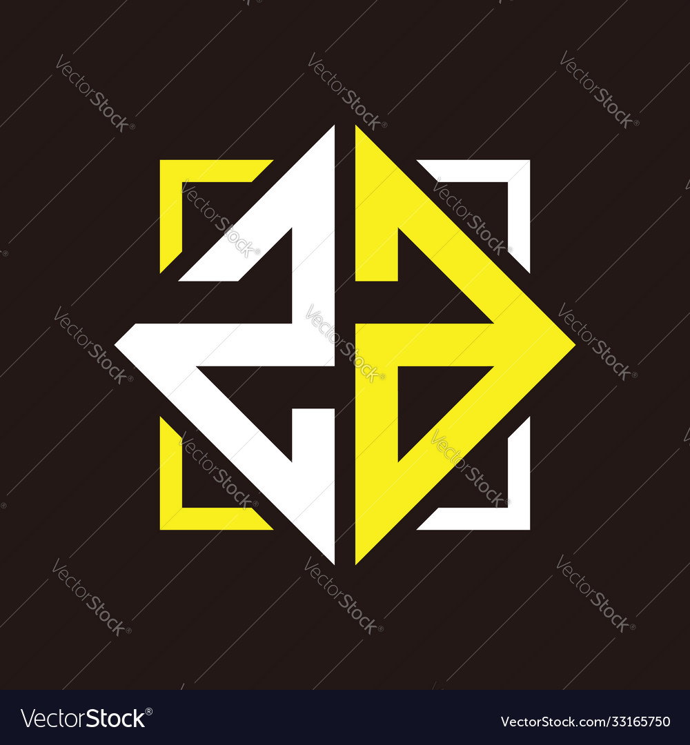 Z a initials quadrangle monogram with square