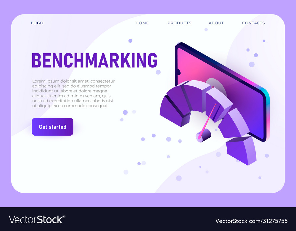 Digital product testing benchmark indicator vector image Digital product testing benchmark indicator