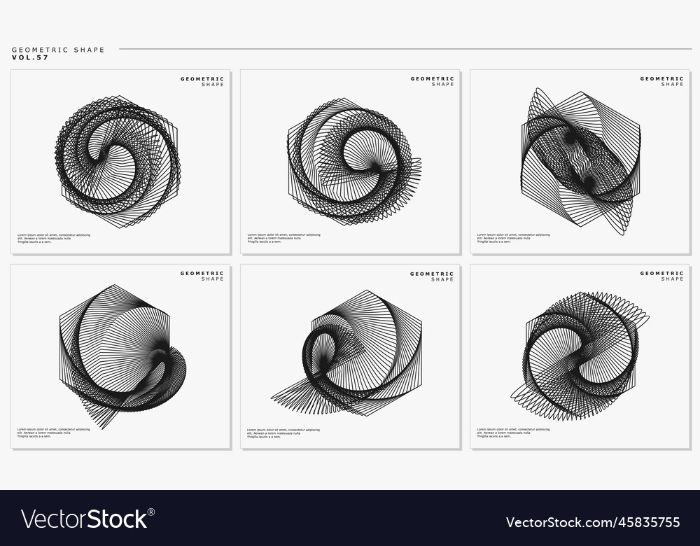 Dynamic abstract line hexagonal design set Vector Image Dynamic abstract line hexagonal design set