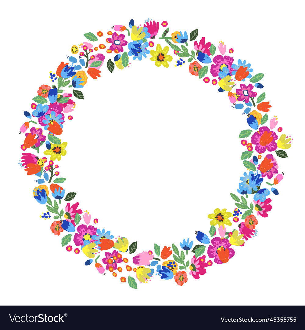 Floral wreath abstract flowers arrange