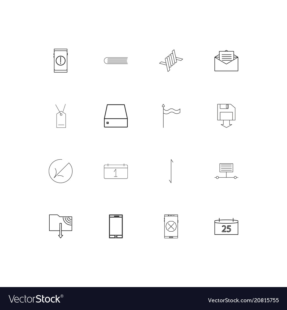 Internet technologies linear thin icons set
