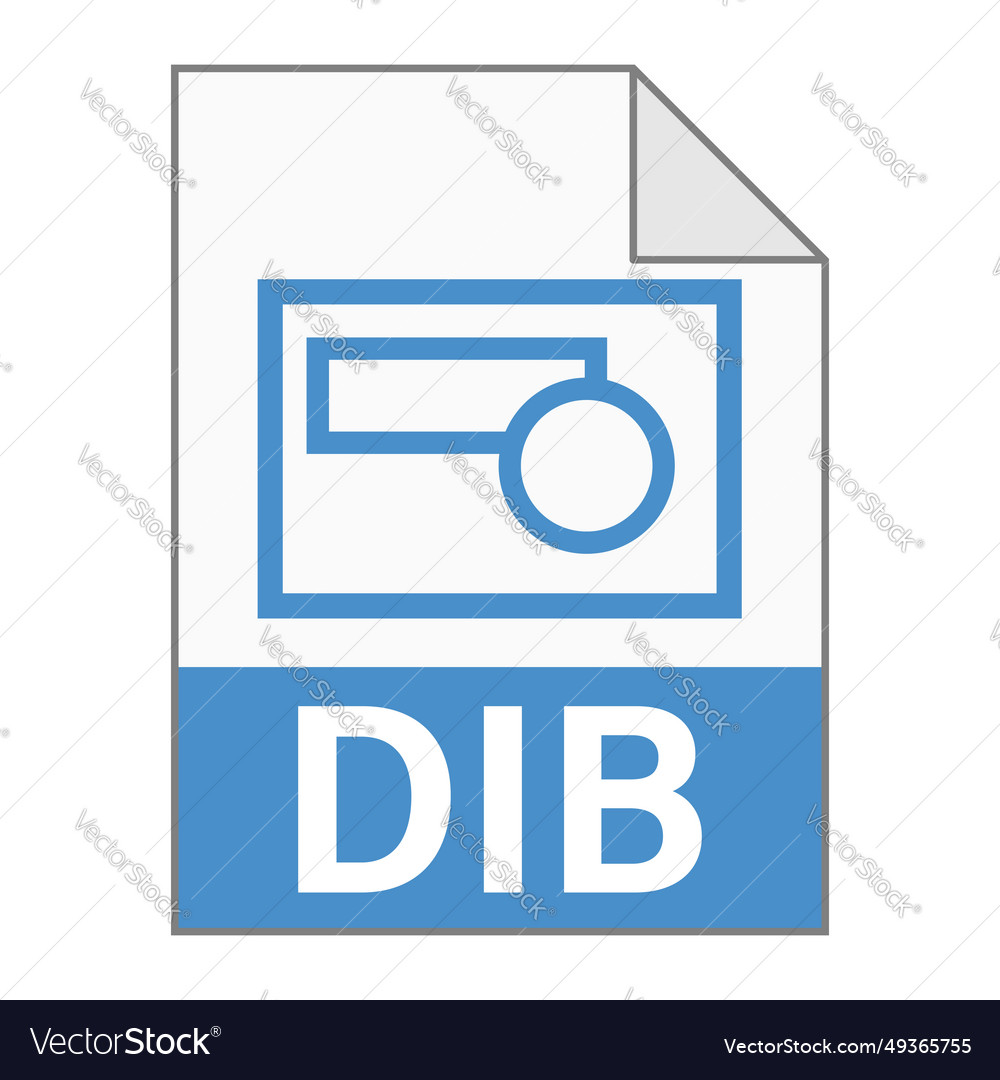 Modern flat design of dib file icon for web vector image Modern flat design of dib file icon for web