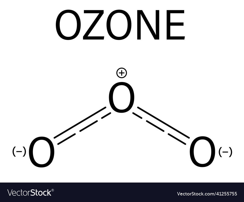 Ozone or trioxygen o3 molecule chemical structur