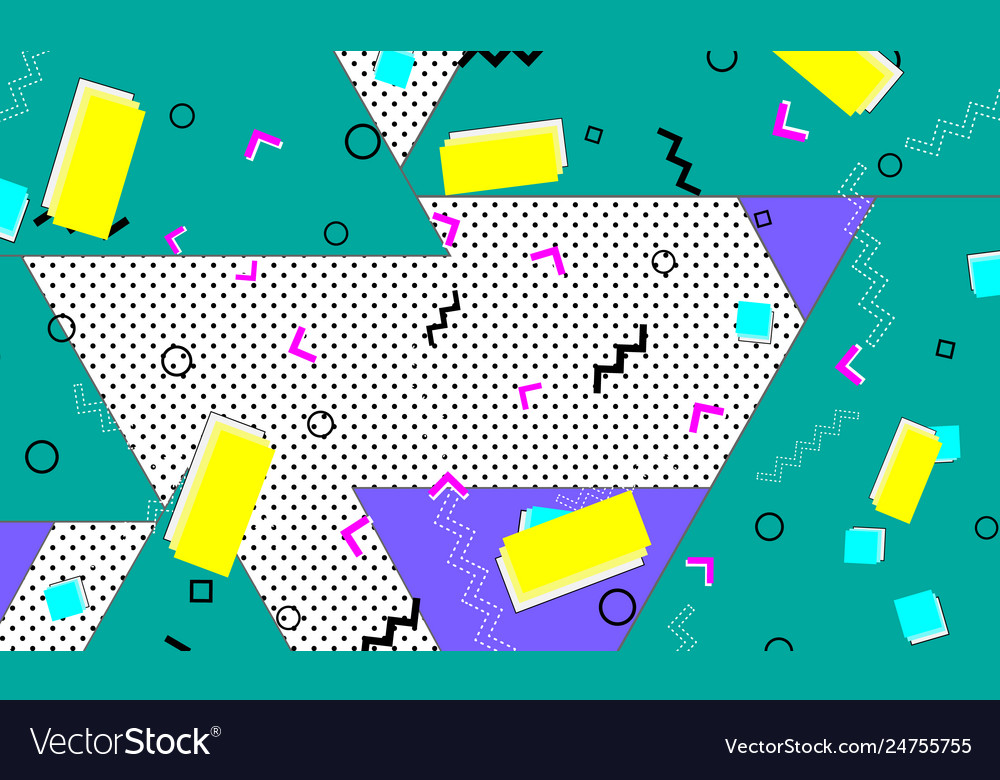 Pop art color background memphis pattern
